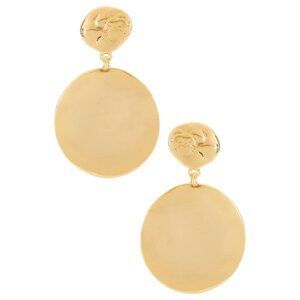 Ettika Double Wavy Disc Earrings in Gold One Size New Womens Jewelry